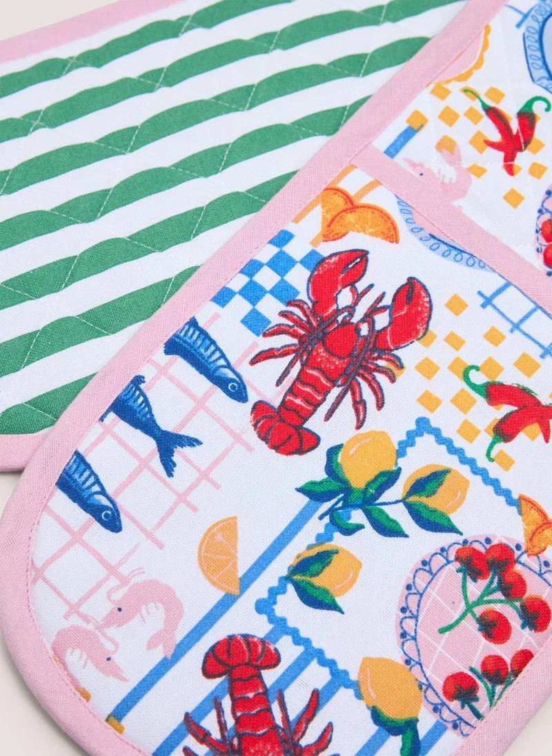 Matalan Multicolour Sorrento Printed Oven Gloves
